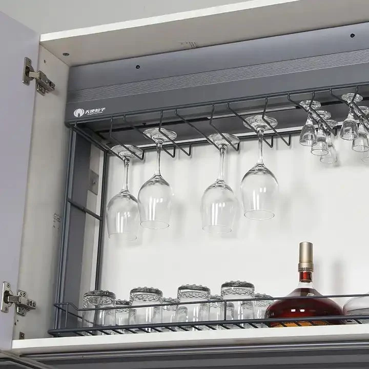 Automatic Shelf Lift Hanging Wine Rack Bottle Storage