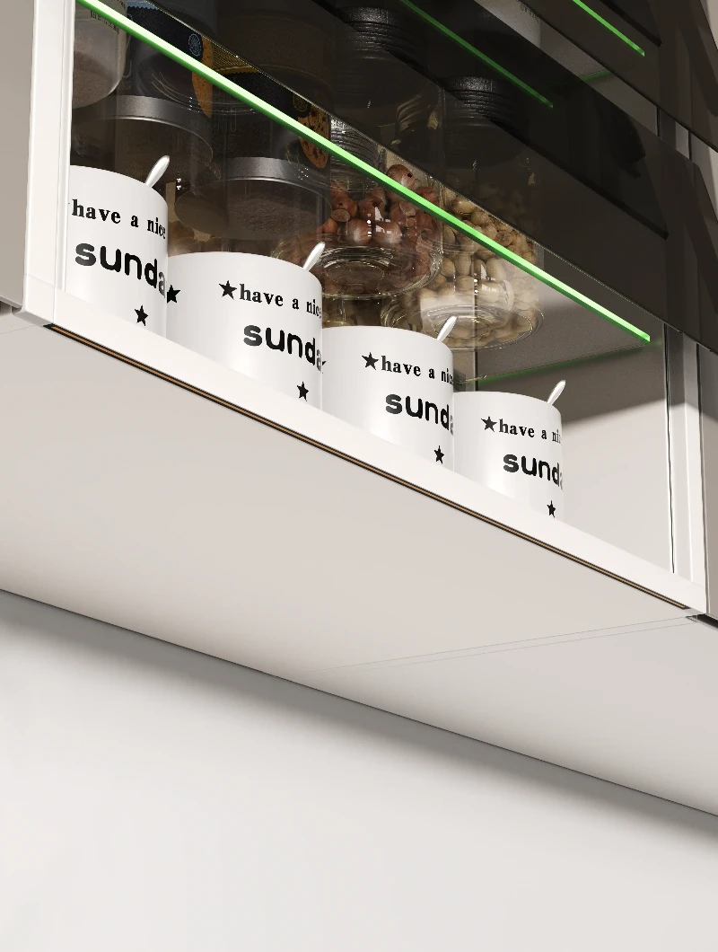 Electric lift-up glass cabinet doors Electric lift-up glass cabinet doors