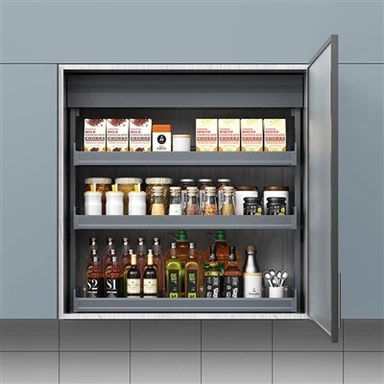 خزانة رفع أوتوماتيكية حساسة للمس للمطبخ بثلاث طبقات